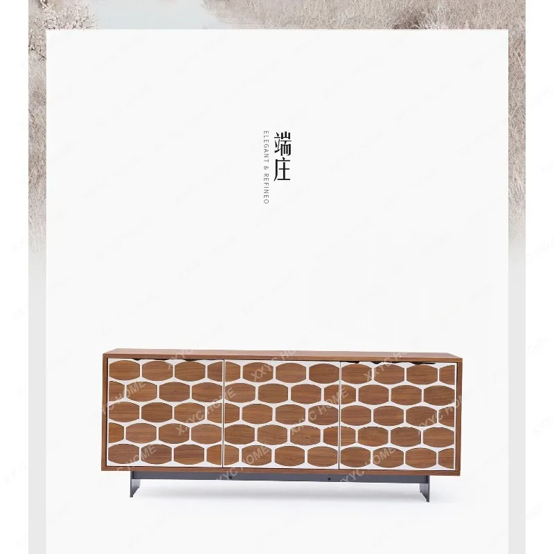 HHVintage  Style Retro Solid Wood Sideboard Cabinet Living Room Wall Storage Cabinet Simple Modern Entryway Storage Cabinet