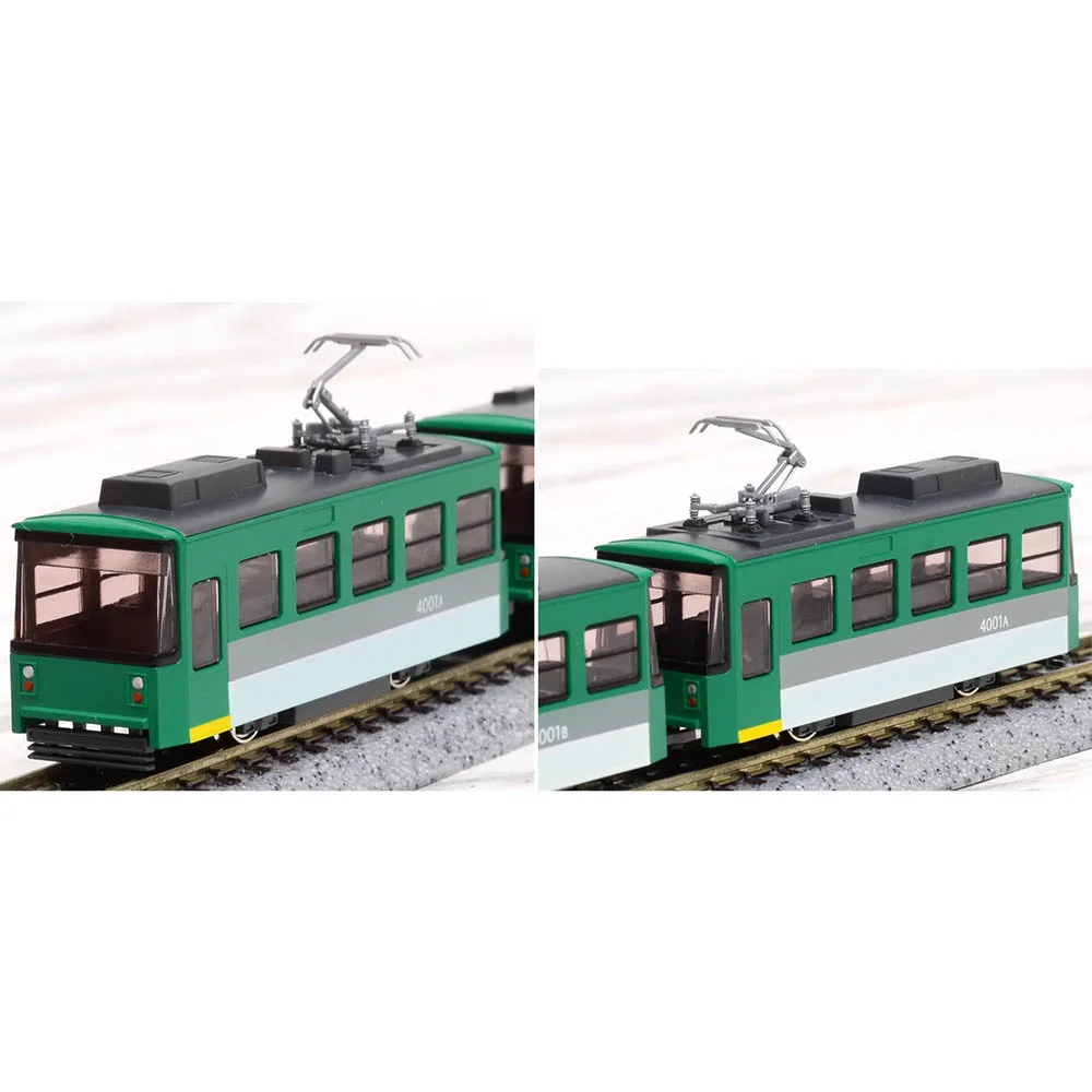 N Scale 1/160 Train Model KATO 14-503-1 Green Small Streetcar with Power MINI Rail Car