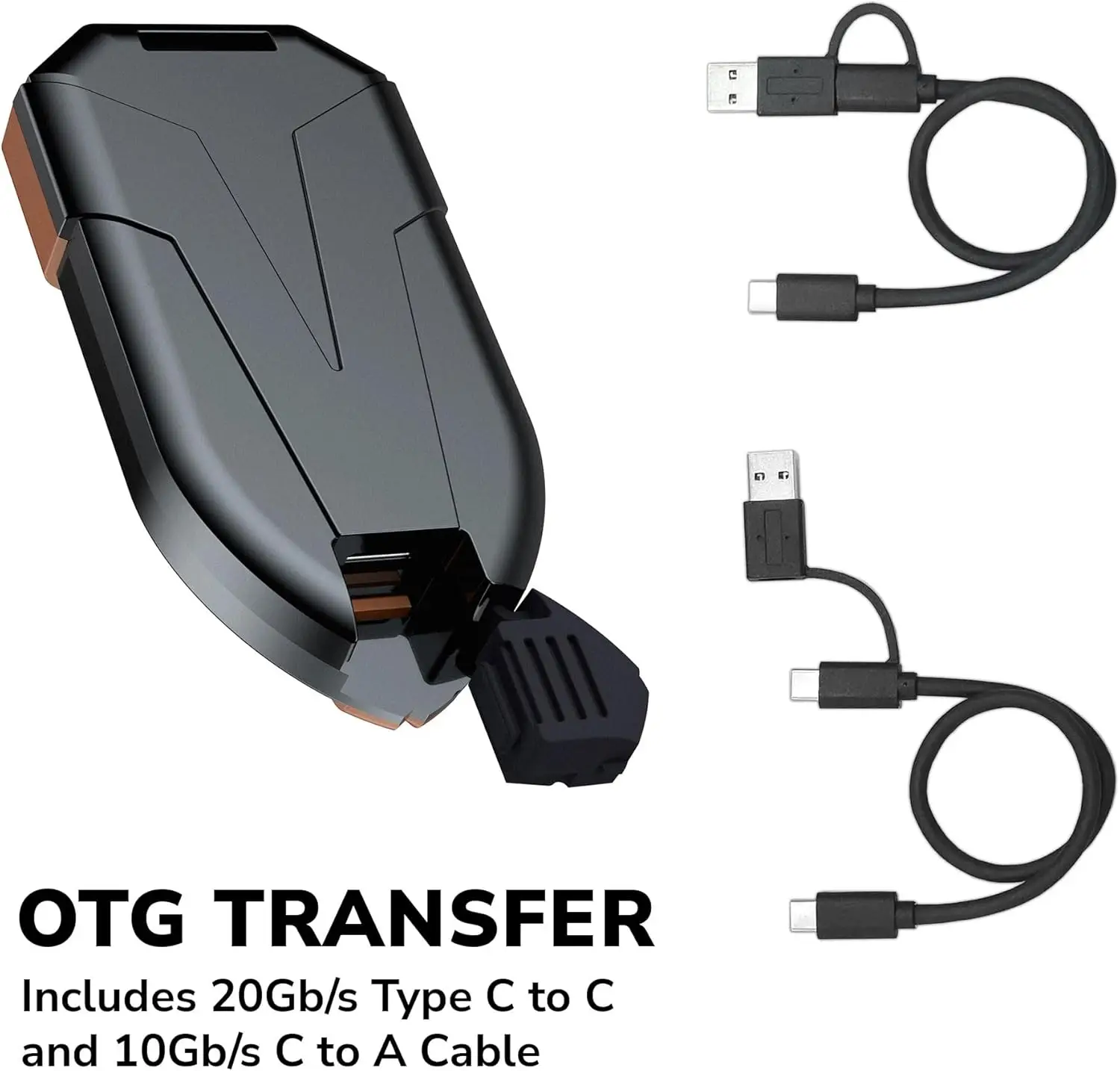 1TB Portable SSD with LED Display, 1600MB/s Speed, IP67 Waterproof USB-C External Drive for OTG Devices