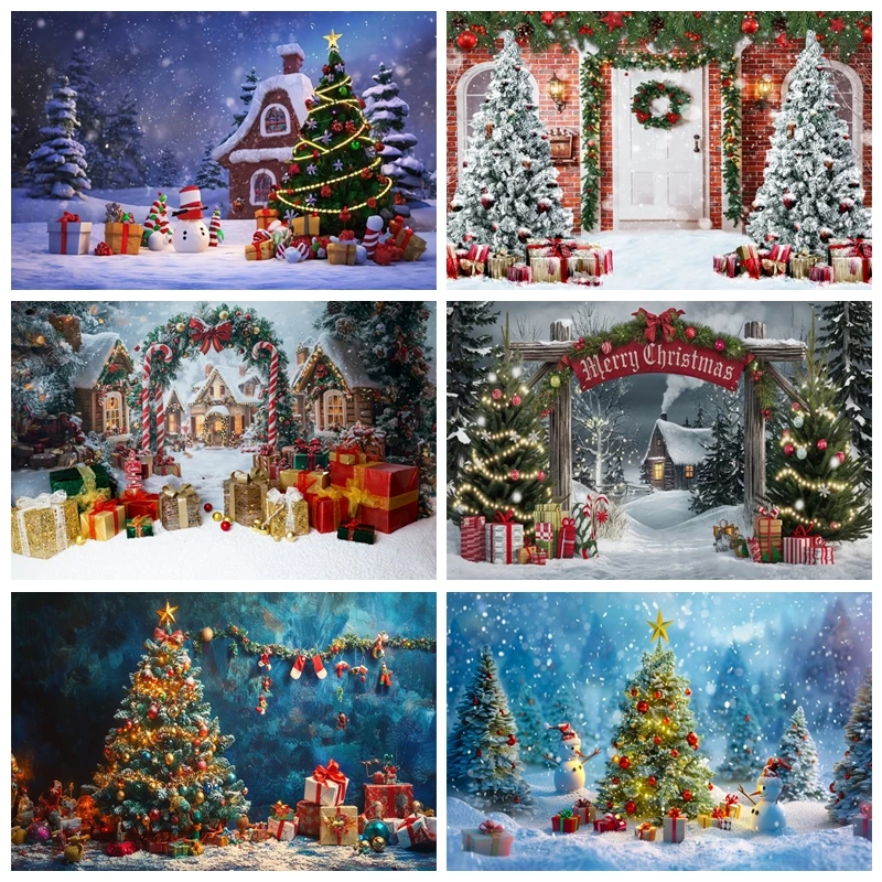 

Merry Christmas Backgrounds Family Child Baby Party Decors Street Candy Cane Photography Backdrop Props Photo Studio Photocall
