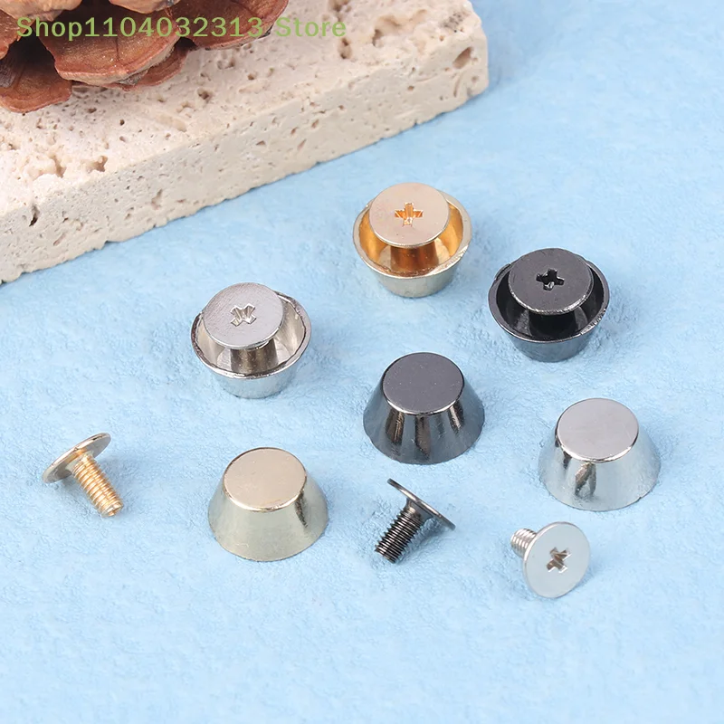10sets Metal Bag Legs Bottom Rivets For DIY Leather Studs Bag Wear Protection Rivets Bag Bottom Bag Belt Bucket nail accessories