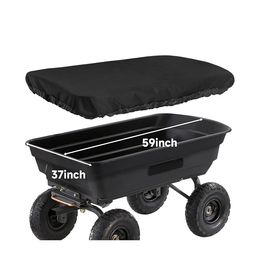 Collapsible Wagon Cover with Waterproof 420D Nylon Fabric for Garden Dump Cart Adjustable Bottom Drawstring and Touch Fasteners