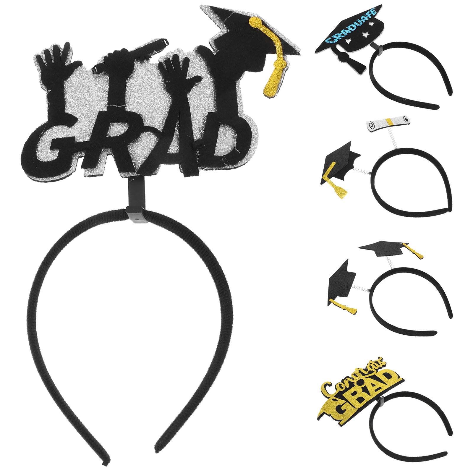 

5pcs Graduation Cap Headband Lightweight Comfortable Longtime Wear Party Mask Masquerade Creative Decoration Test Paper Iron