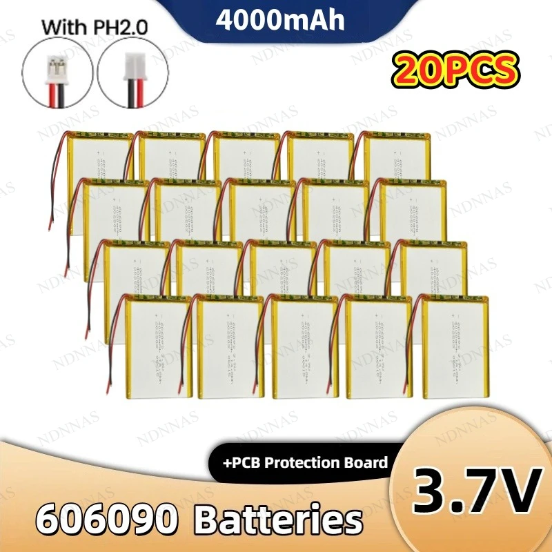 606090 3,7 V 4000 mAh wiederaufladbare Lipo-Batterie für GPS, MP4, Kamera, Powerbank, Tablet, elektrisches Spielzeug, Lithium-Polymer-Batterie 606090