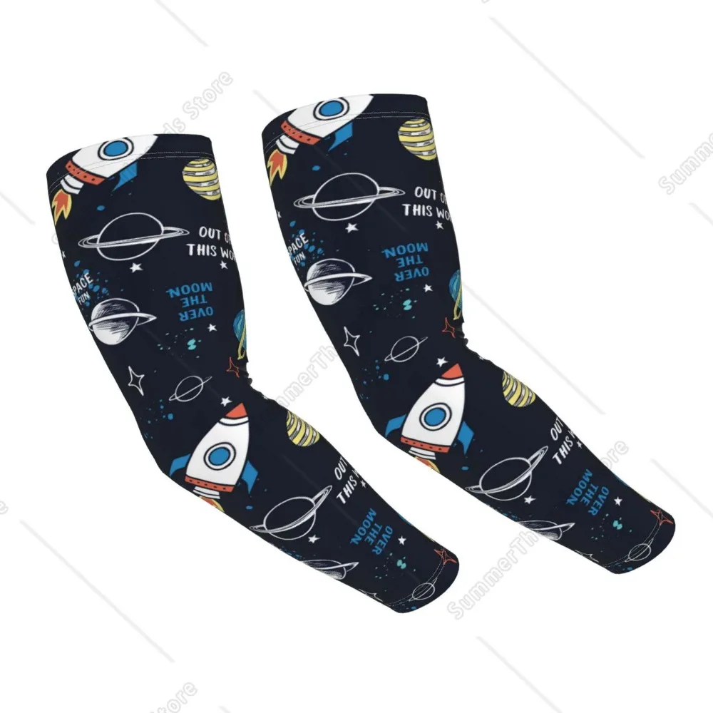

Space UV Sun Protection Arm Sleeves - Cooling Compression Arm Sleeve - Sports & UV Arm Sleeves for Men & Women