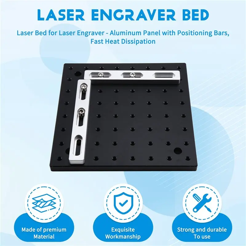 ABSE-For Laser Engraver Compatible Aluminum For Laser Bed-Panel With Positioning Bars, Rapid Fast Heat Dissipation Design