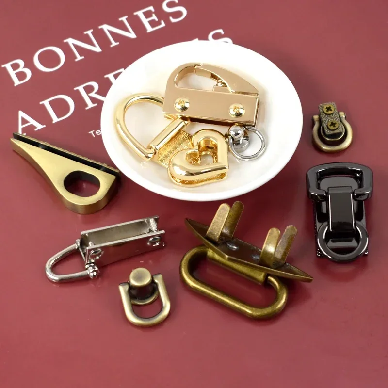 5Pcs Metal Buckles Bag Side Clip Clasps for Handbag Strap Chain Hanger Connector Screw Decoration Hook DIY Hardware Accessories