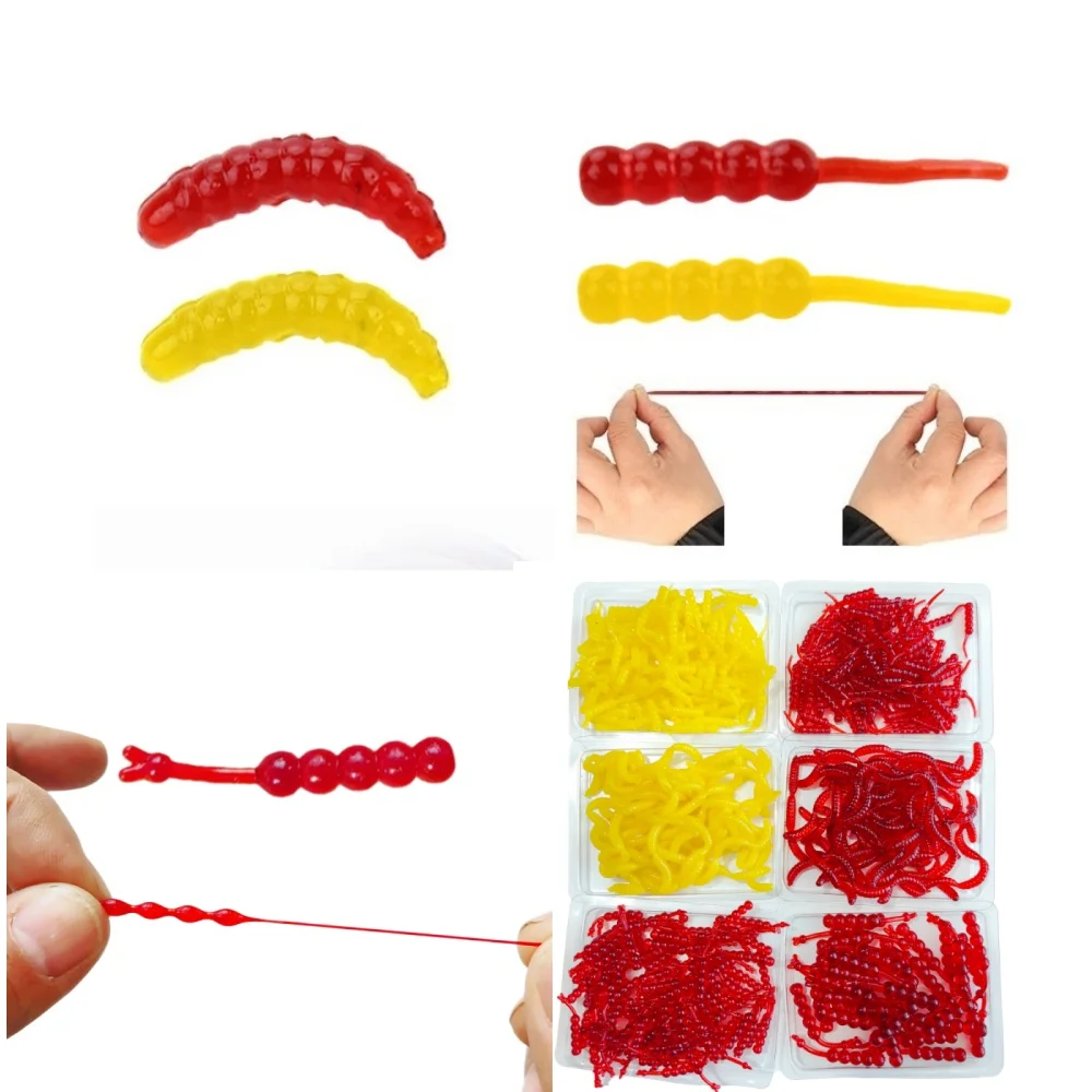 MUKUN 120pcs Soft Bionic Worm Fishing Lures High Performance Soft Lure Set Fishing Bait Isca Artificial