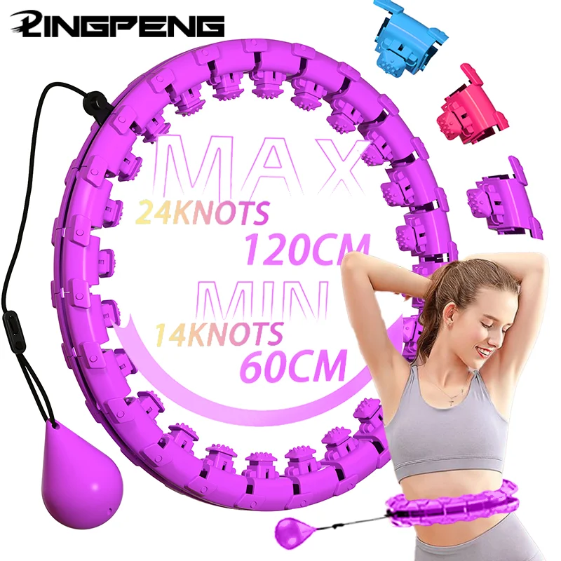 24 Sections Fitness Smart Sport Hoop Thin Waist Massager Adjustable Detachable Equipment Gym Home Training Easy Weight Loss