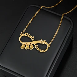 Acheerup Personalized Custom Name Infinite Necklace for Women Stainless Steel Engrave Heart Pendant Jewelry Family Birthday Gift