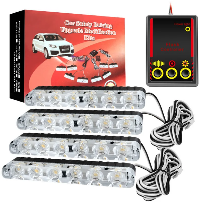 

4x6 Led Strobe Warning Police Light Automobiles 12V Car Truck Flashing Firemen Ambulance Emergency Flasher Fso Car Accessories