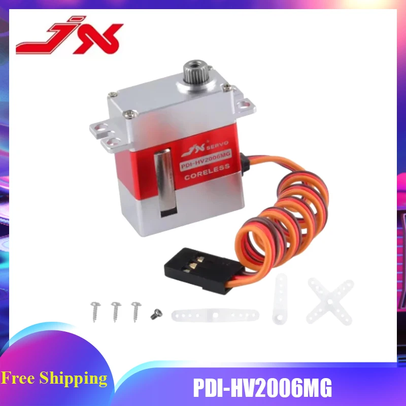 JX Servo PDI-HV2006MG 6,2 kg engranaje de Metal CNC completo sin núcleo HV Servo Digital para RC planeador 500 clase Heli cola y plato cíclico