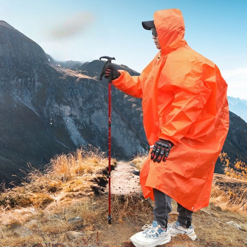 3 in 1 Ultralight Hiking Raincoat Outdoor Awning Camping Canopy Poncho Backpack Rain Cover Waterproof Jacket for Fishing