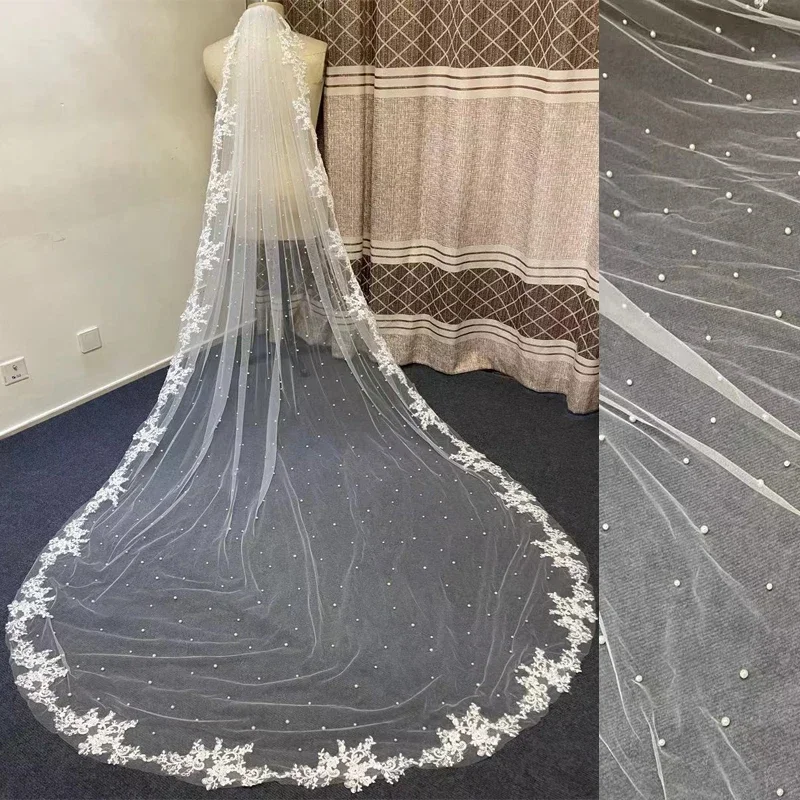 

Application: Pearl Wedding Veil, Long Lace Bridal Veil, Layer A, 1T Bridal Veil, 3m Wedding Accessories