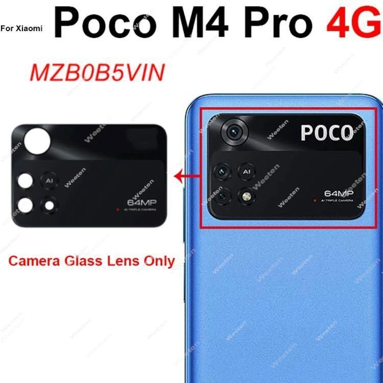 For Xiaomi Pocophone Poco M3 M4 X4 F4 Pro GT 4G 5G Rear Camera Glass Lens Cover Back Camera Glass Lens With Sticker Tape Parts