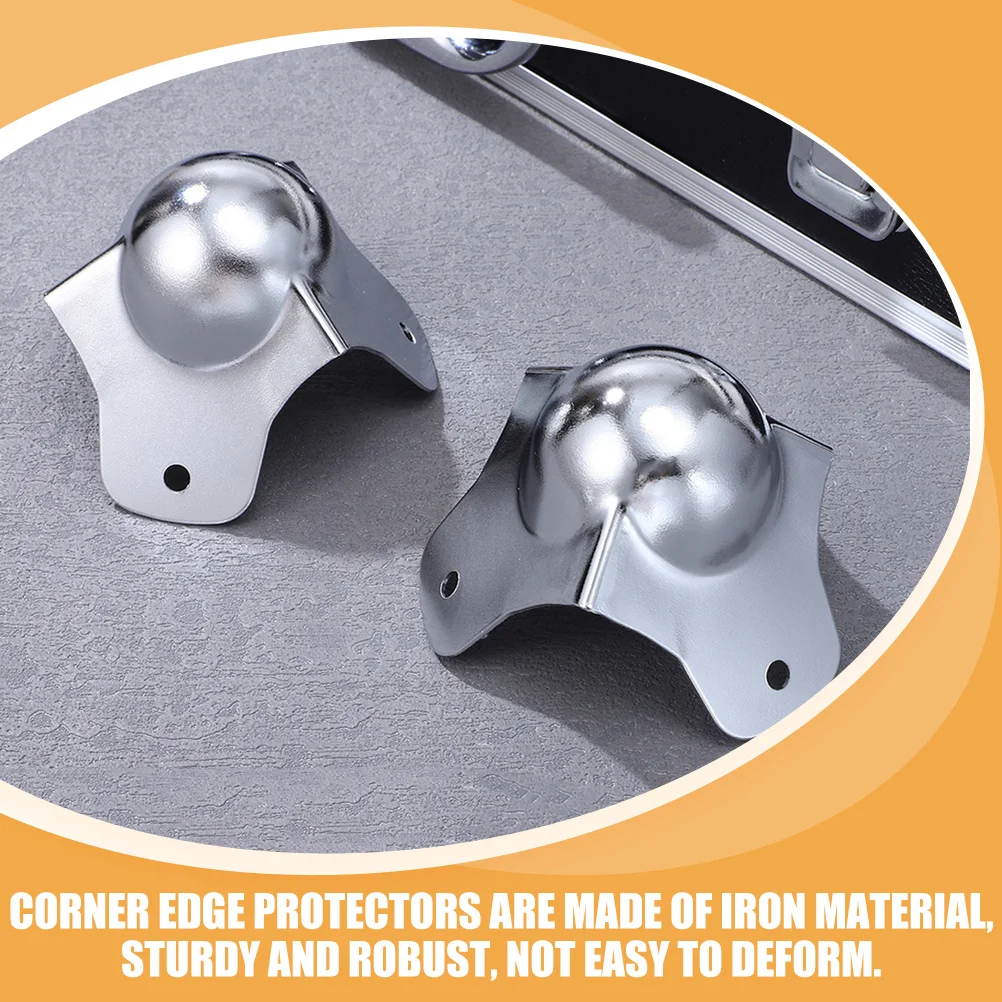 10Pcs Iron Ball Corner Protectors Robust Edge Guards with Rounded Design for Flight Box Cabinet Anti Scratch Corner Protection