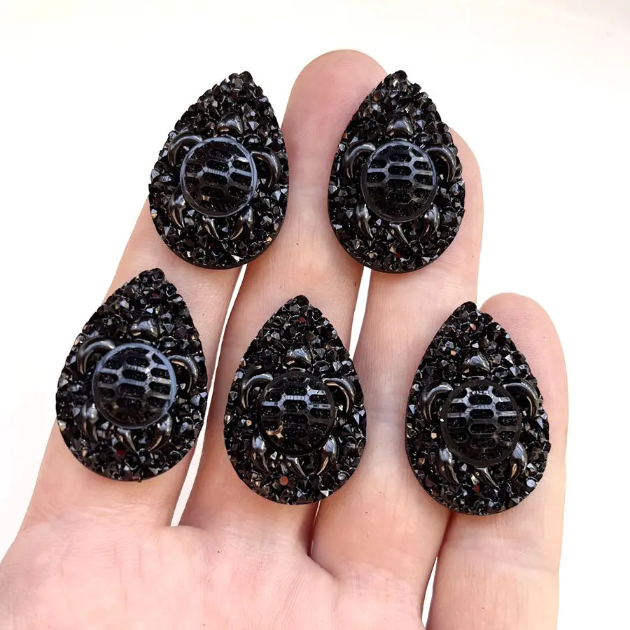 Charm Turtle Ore Resin rhinestone Flat back scrapbook Sewing Drop shaped Rhinestone diy Indigenous earring decoration