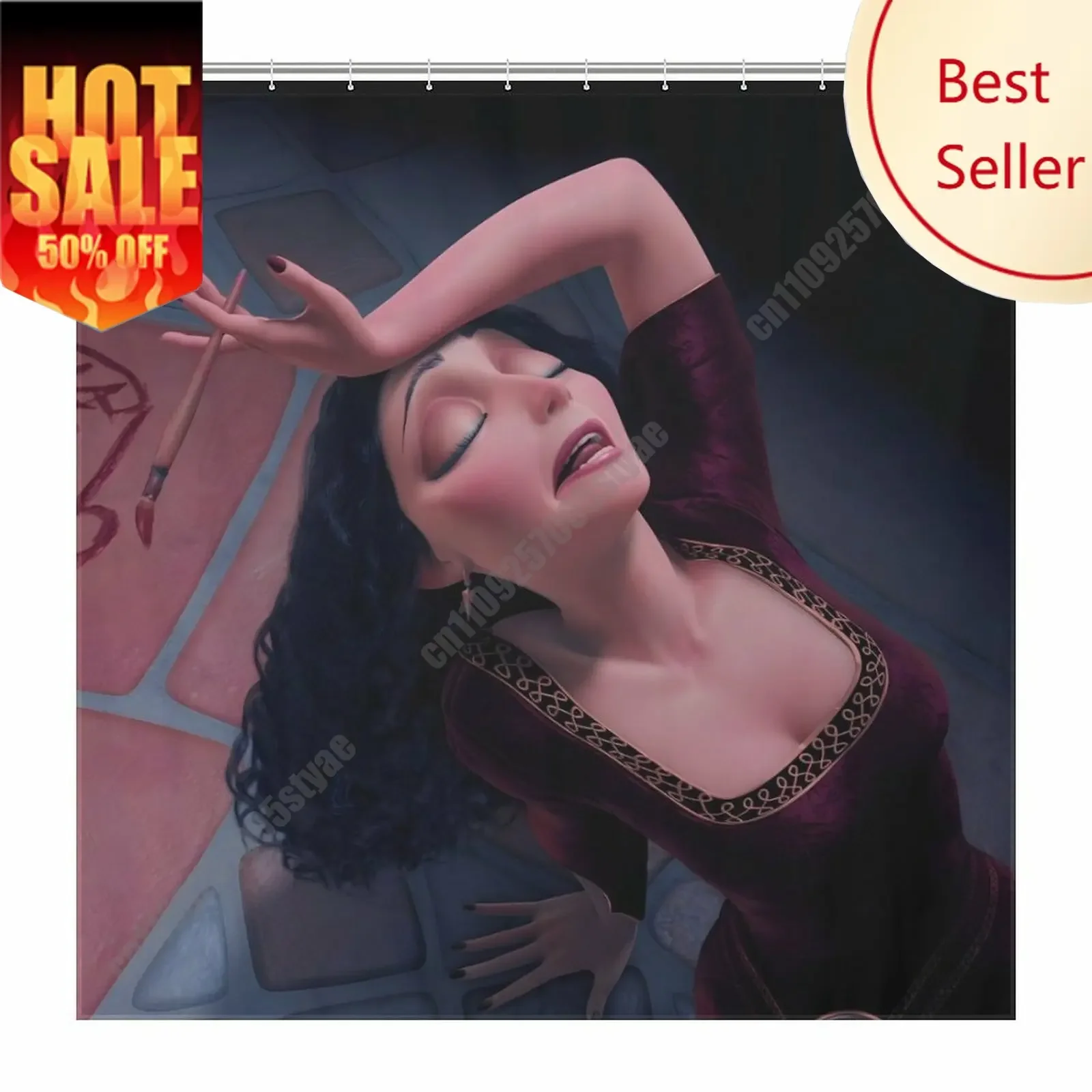 

Mother Gothel Shower Curtain Disney Cartoon Movie Kids Cute Animal Bathroom Home Party Decoration Waterproof Custom Bath Curtain