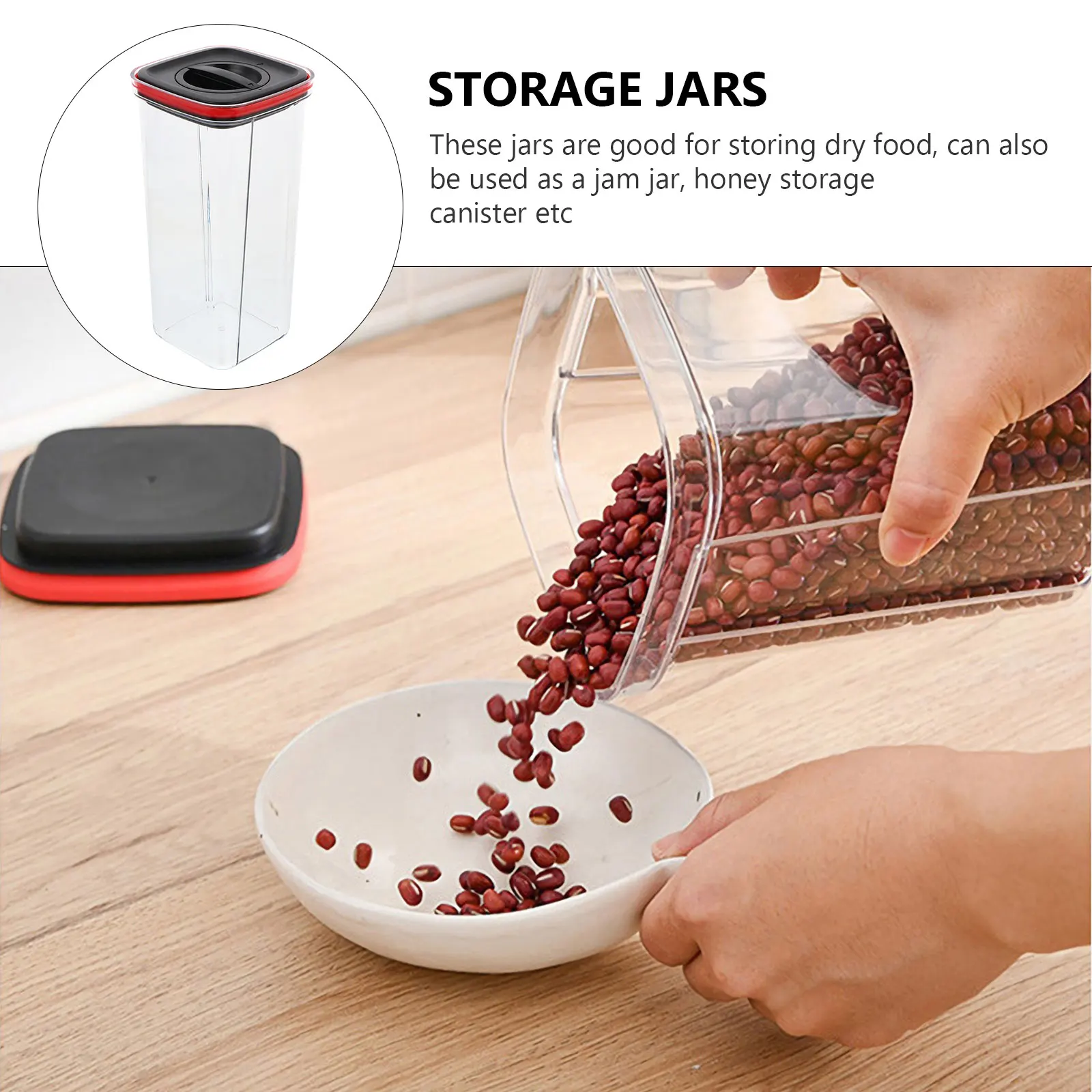 

Plastic Sealed Jars Household Kitchen Food Containers Honey Jam Cubilose Jar Tea Canister Honey Container Container