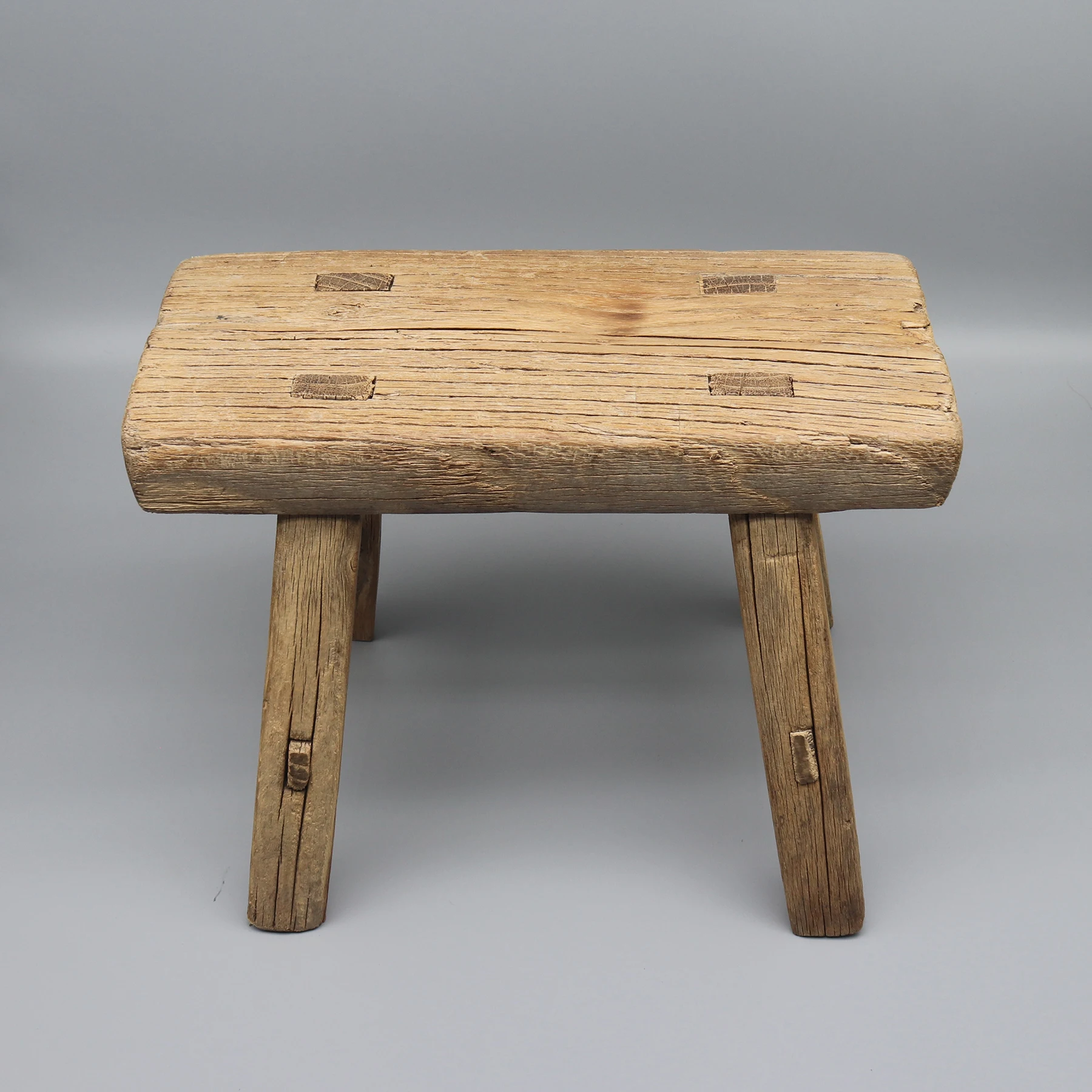 Old Sturdy Kitchen Stool, Mini Bench, Small Side Table