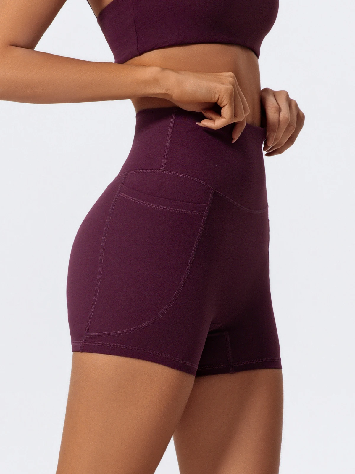 Hearuisavy Taschen Workout Gym Legging Frauen Radfahren Shorts Quick-Dry Yoga Kleidung Atmungsaktiv Hohe Taille Sport Shorts Weibliche – Detail 22