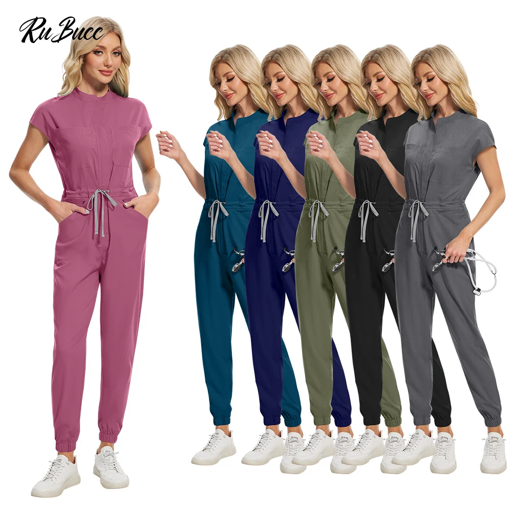 Hospital One-piece Nurse Costume Oral and Ophthalmic Operating Room Doctor Work Clothes Hand Washing Jumpsuits Medical Uniforms