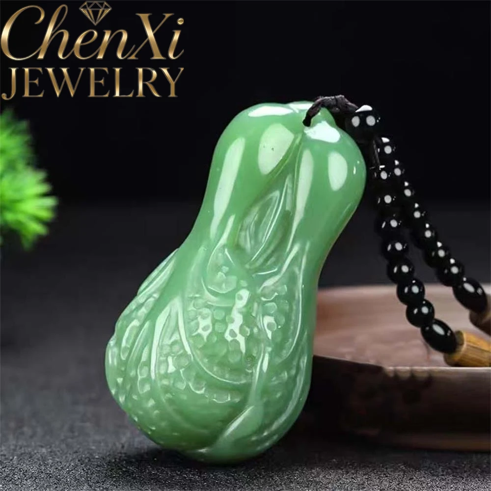 High-End Natural Hetian Green Jade Three-Dimensional Cabbage-Shaped Pendant Luxury Quality Fashion Fine Jewelry Exquisite Charms