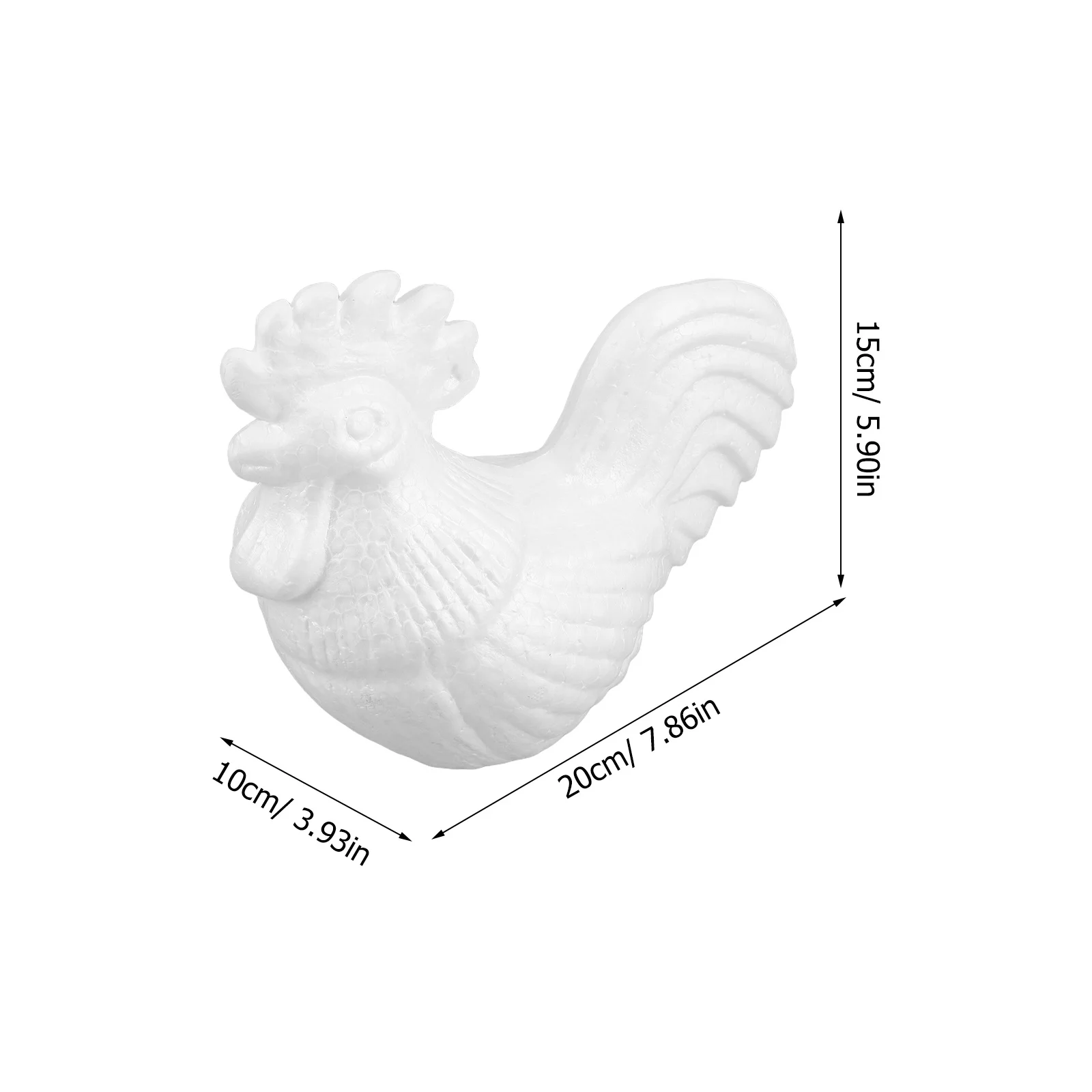 2Pcs Foam Rooster Ornaments Kids DIY Craft Painting Creative Blank Chicken Sculpture Safe Handmade Animal Sculpture Art Supplies
