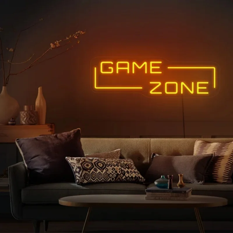 Game Zone Neon Sign Gaming Led Neon Light Signs for Wall Decor Party Decor Bedroom Gaming Room Wall Lightup Sign USB Neon Lamp