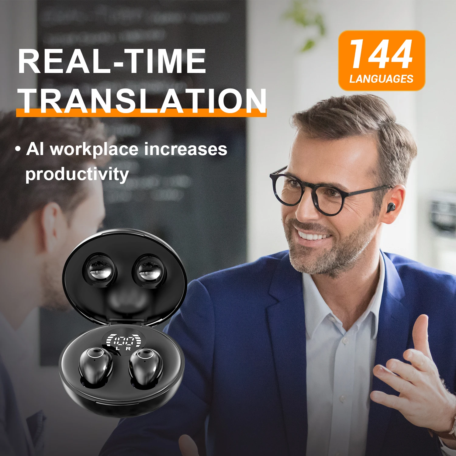 Auriculares inalámbricos con traducción en tiempo Real AI, cascos Bluetooth con reducción de ruido para Xiaomi Redmi, auriculares pequeños