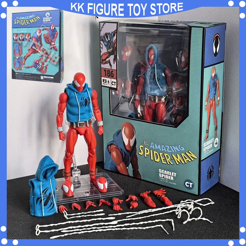 new Ct Toys Spiderman Mafex 186 Scarlet Spider The Amazing Spider-Man Comic Version Anime Action Figure model Gift Toy