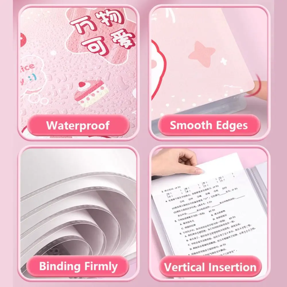 Animal Pattern Storage Booklet 30/40/60 Pages Large Capacity Archives Bag Test Paper Storage Organizer School Office