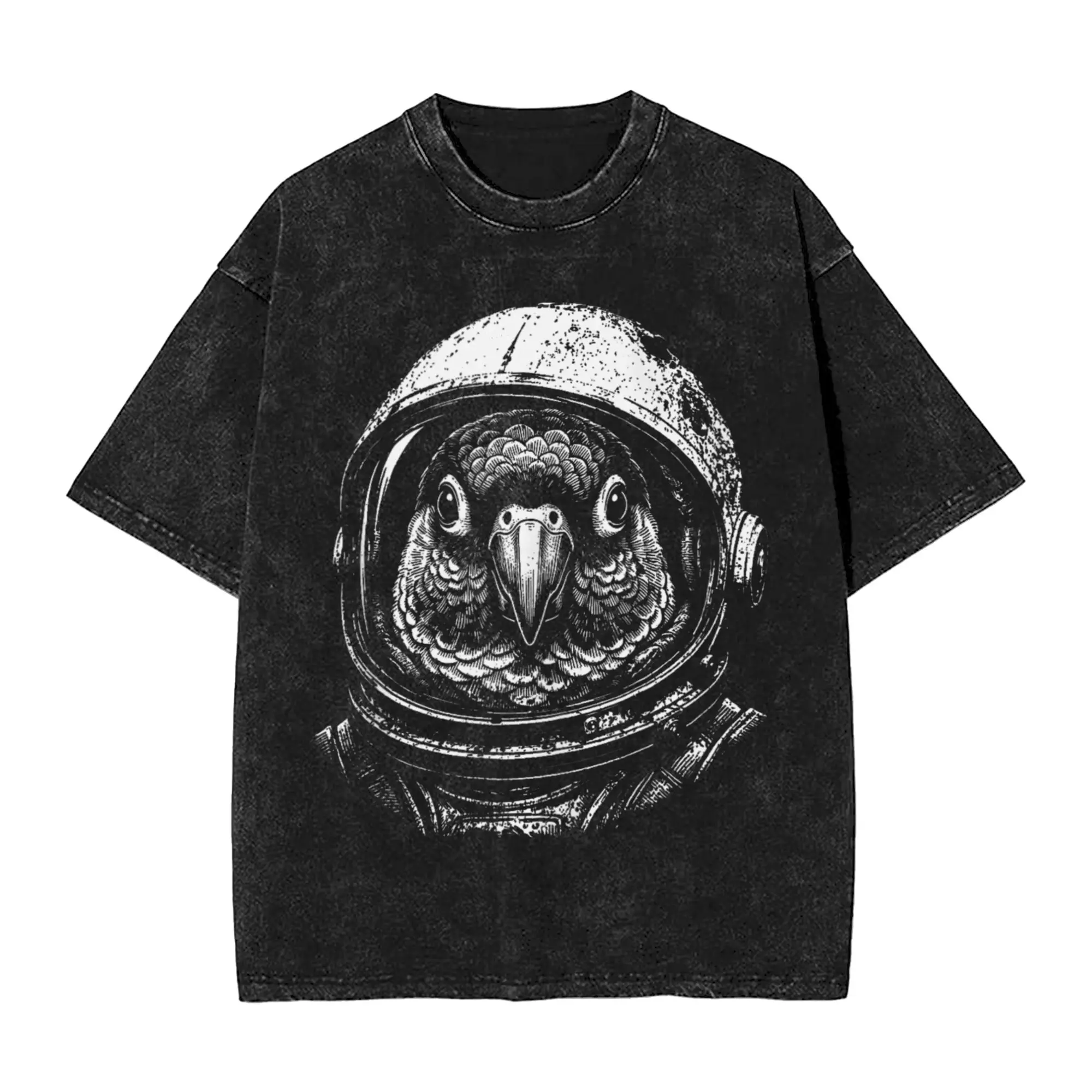 Retro Astronaut Green Cheek Conure Lovers Space Galaxy T-Shirt  Fashion T-Shirts Vintage Tops Summer Casual O Neck Oversize Tees