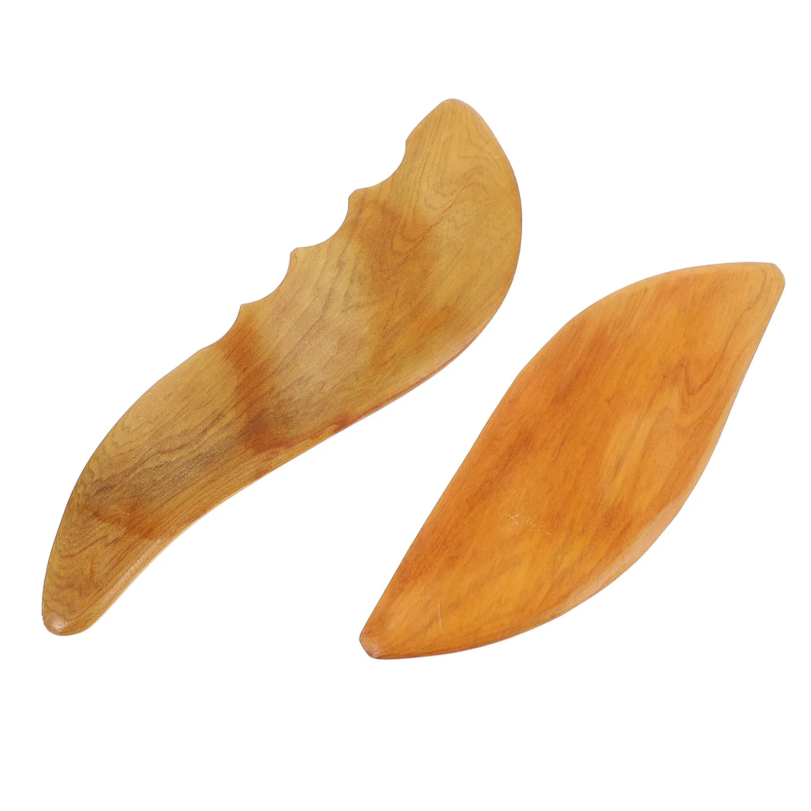 

2Pcs Natural Wood Gua Sha Massage Tool Face Scraper Board Smooth Ergonomic Design Skin Health Blood Flow Stimulator Body Therapy