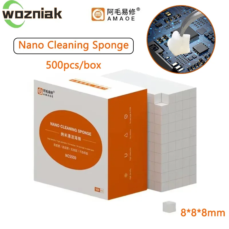 Amaoe NCS500 Nano Cleaning Sponge 500Pcs/Box For Mobile Phone Motherboard Screen Chip Frame Camera Remove Gue Cleaning Tool