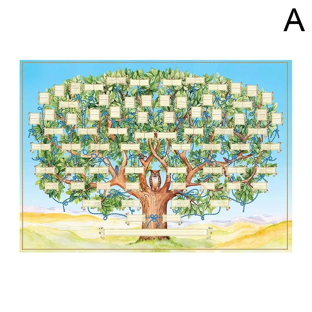 6 Generation Fillable Family Tree Chart - Blank Ancestry Genealogy Poster & Family History Wall Art Decor Diagram
