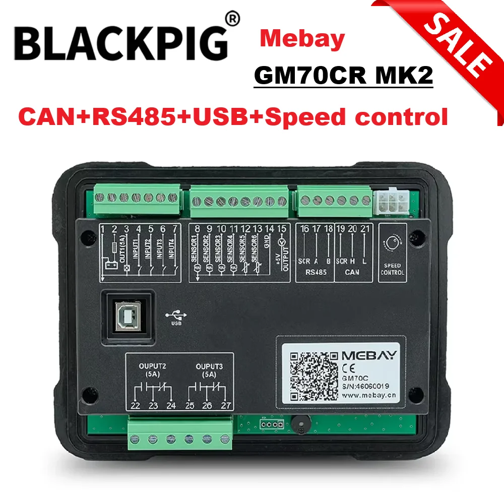 New Mebay GM70CR ECU Engine Multi-Function Digital Meter 4.3 Inch Colorful LCD With CAN RS485 USB Ports J1939 MODBUS Protocol