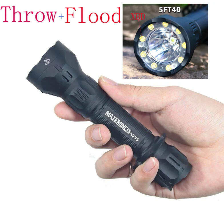 

MATEMINCO FW3S Throw Floodlight 2in1 Flashlight SFT40 + XBD 9PCS LED 616 Meters 2655 Lumens Outdoor Tactical Torch