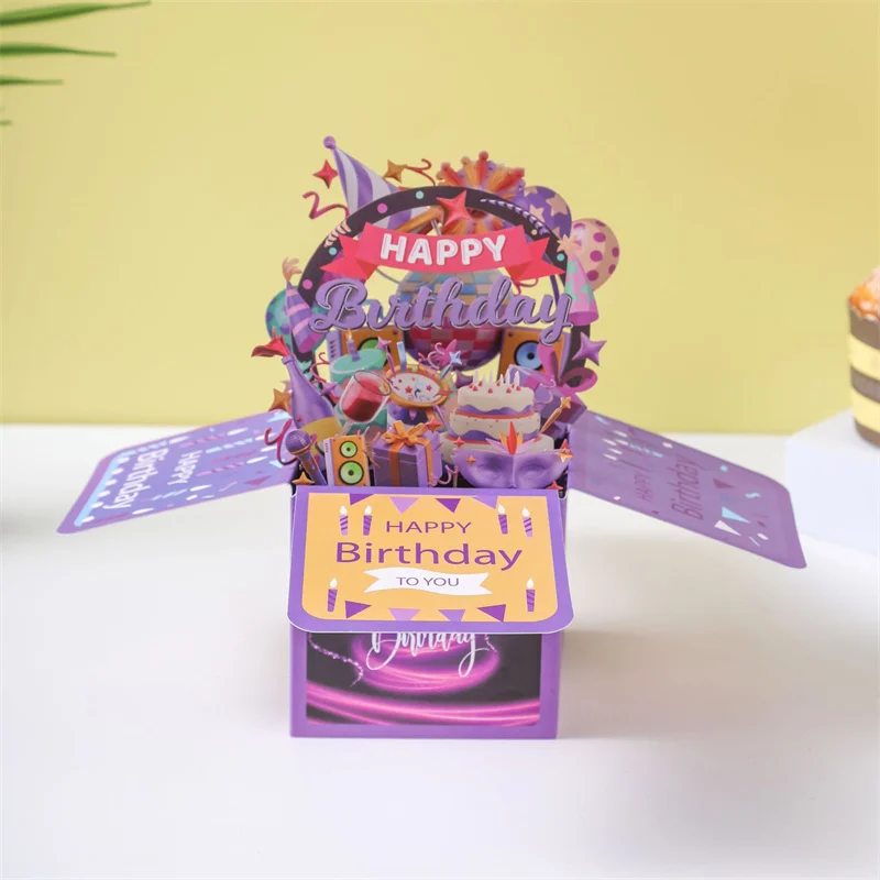 

3D Pop Up Birthday Cards Greeting Cards Birthday Postcard 3D Box Bouquet Flower Gifts Greeting Cards for Mom Dad Friend Gifts