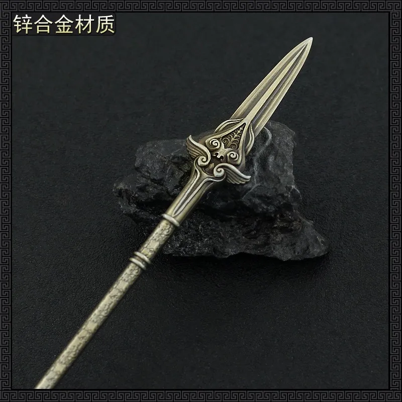 22cm Athena's Spear Assassin's Kassandra Alexios Odyssey AC Creed Metal Weapon Game Replica Model Collectible Decoration Toy Boy