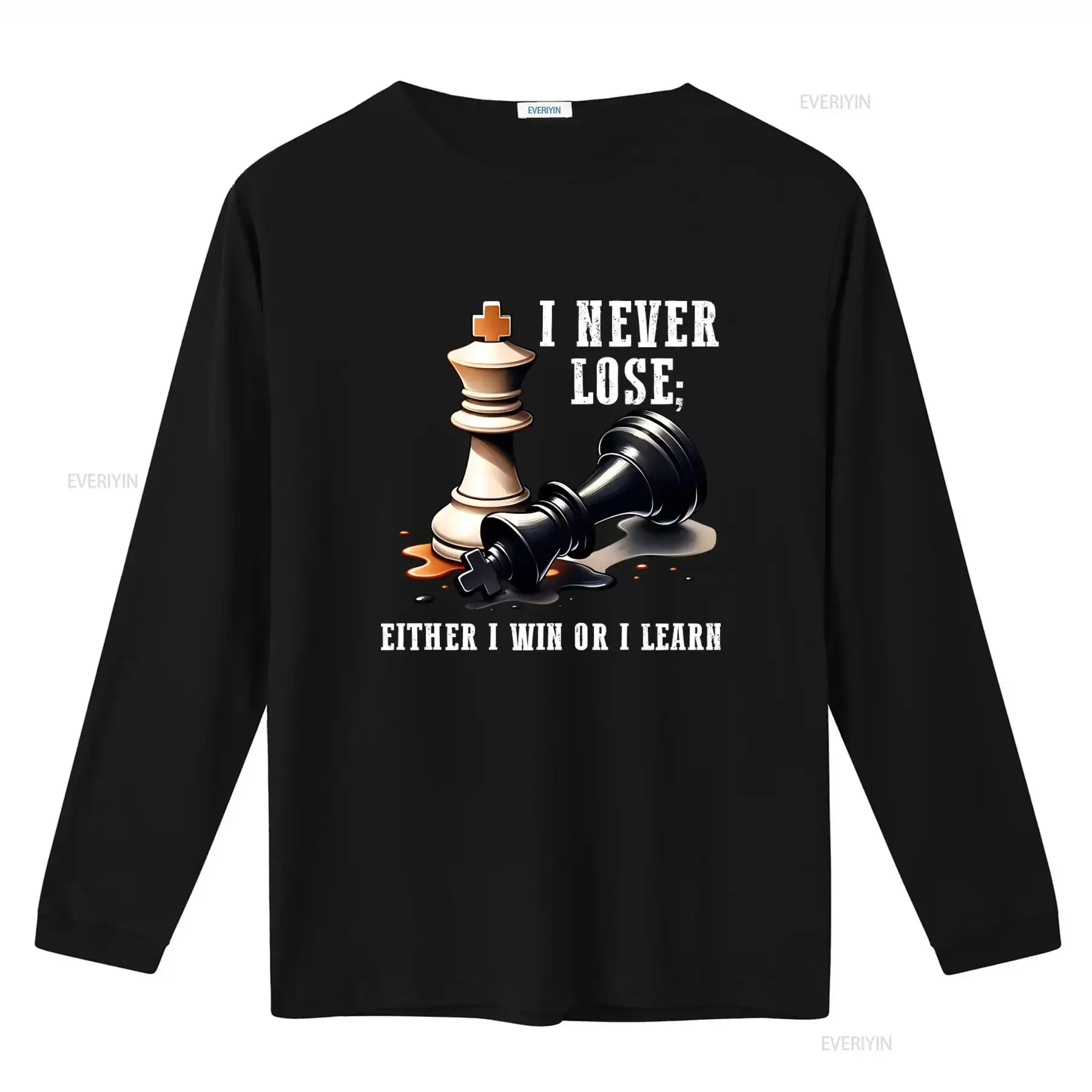 I Never Lose Either Win Or Learn Chess Game T Shirt for Tournament Enthusiast Master vintage Washed Comfortable Stylish
