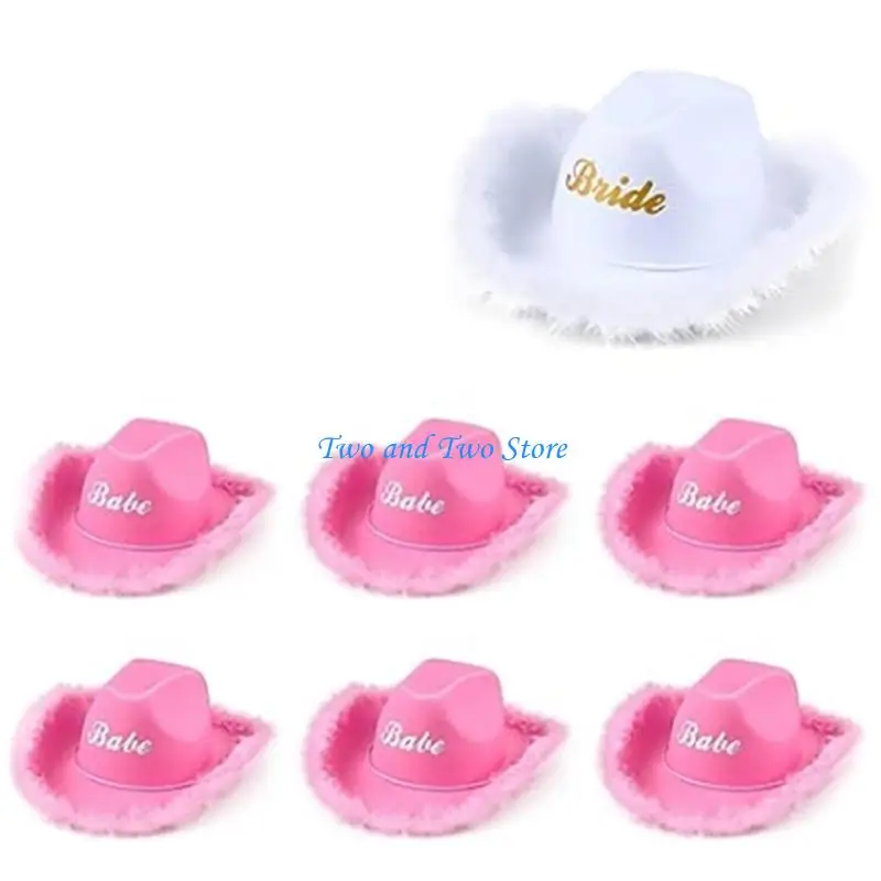 HX6F mariée Cowgirl chapeau femmes Cosplay Cowboy chapeau enterrement jeune fille casquette dame chapeaux mariage