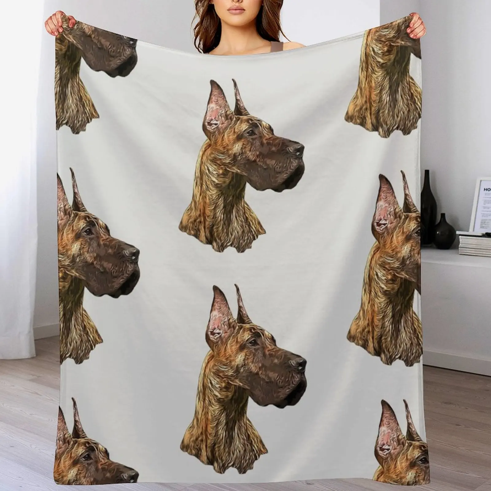 Great Dane Brindle Beauty Throw Blanket Decorative Soft Throw Blanket for Couch Sofa