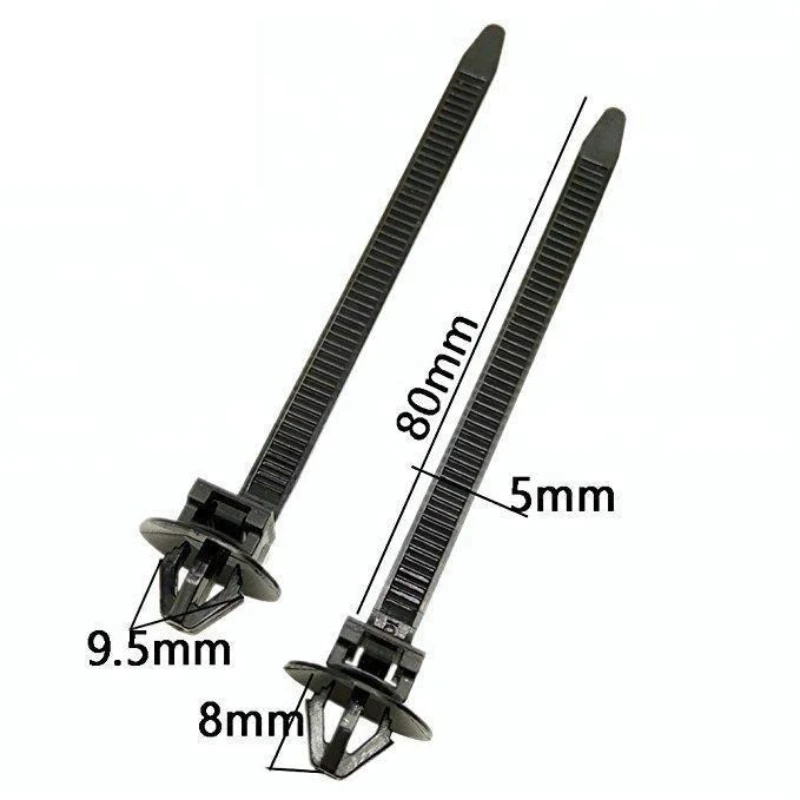 

10/300PCS Car Nylon Black Cable Ties Push Mount Wire Harness Fastener Cable Clamp Clips Ties Management Car Wire Organizers