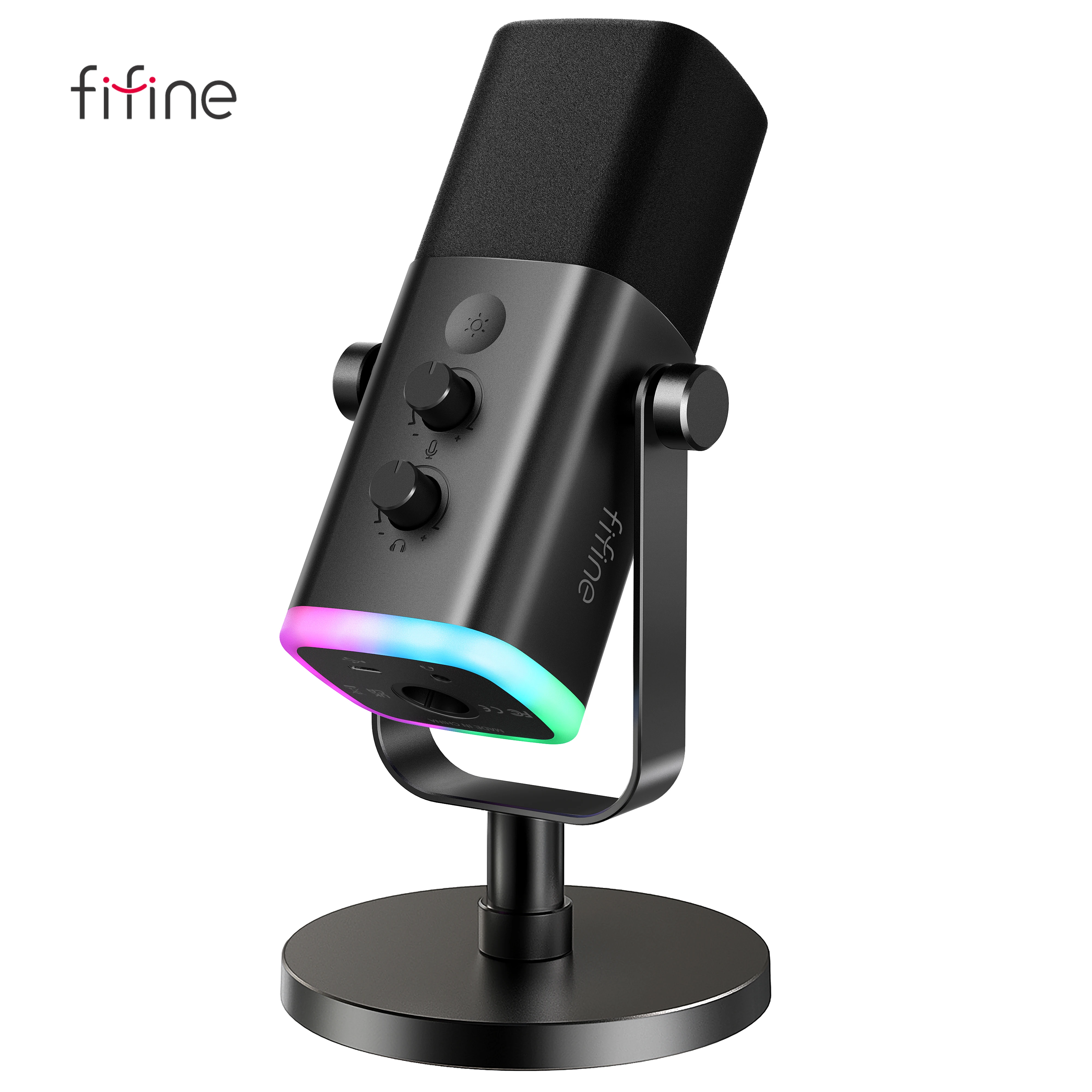 FIFINE Dynamic USB XLR Gaming Microphone with RGB