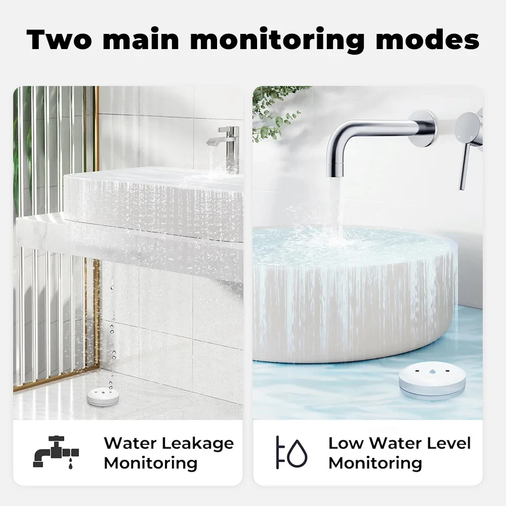 Imagem -04 - Tuya Zigbee Inteligente Sensor de Imersão de Água Detector de Vazamento de Água Alarme de Vazamento de Água de Inundação App Smart Life Control Necessidade Gateway Zigbee