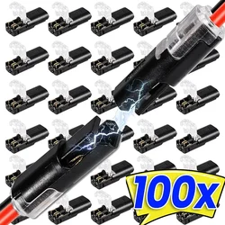 100/1pcs Fast Plug Waterproof 2 Pin Way Electrical Connector Car Double-Wire Cable Automotive Snap Terminal with Locking Buckles