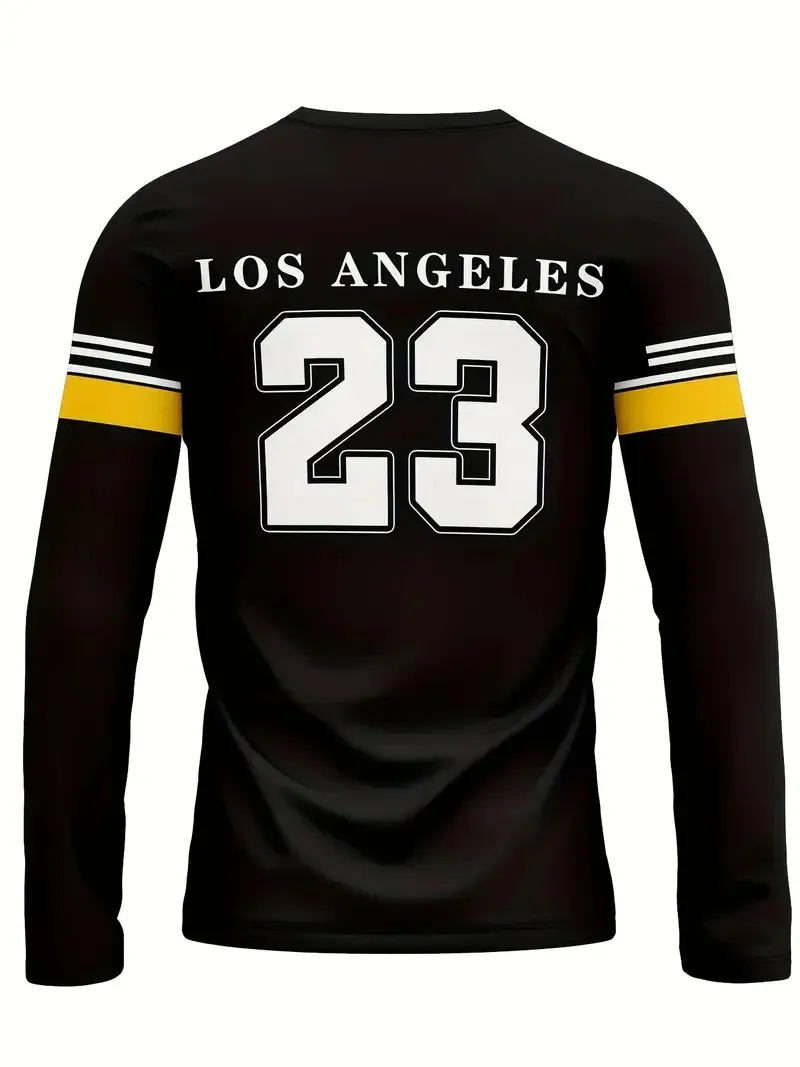 يتميز القميص الرجالي الجديد بأكمام طويلة لربيع وخريف 2025 بطباعة نمط رقمية ثلاثية الأبعاد غير رسمية وعصرية #2