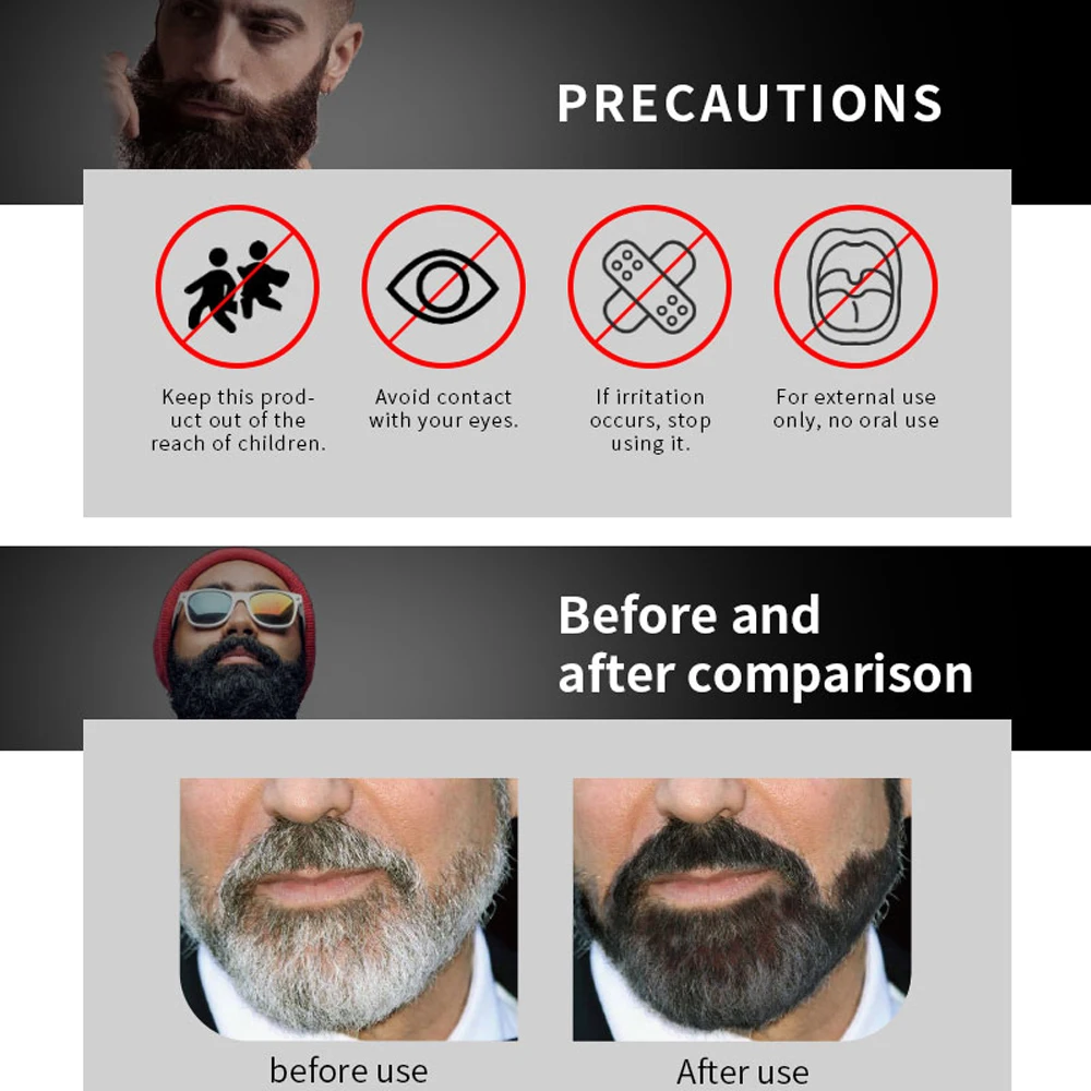 Natural Beard Hair Dye Shampoo Portable 5 Minute Instant Fast Blackening Color Tint Cream Moustache Shampoo For Men