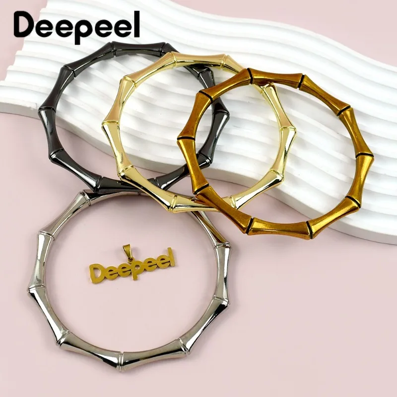 2/4/10Pcs 9cm Bamboo Metal O Ring Round Bag Handles Women Handbag Purse Frame Rings DIY Sewing Brackets Making Bags Accessories